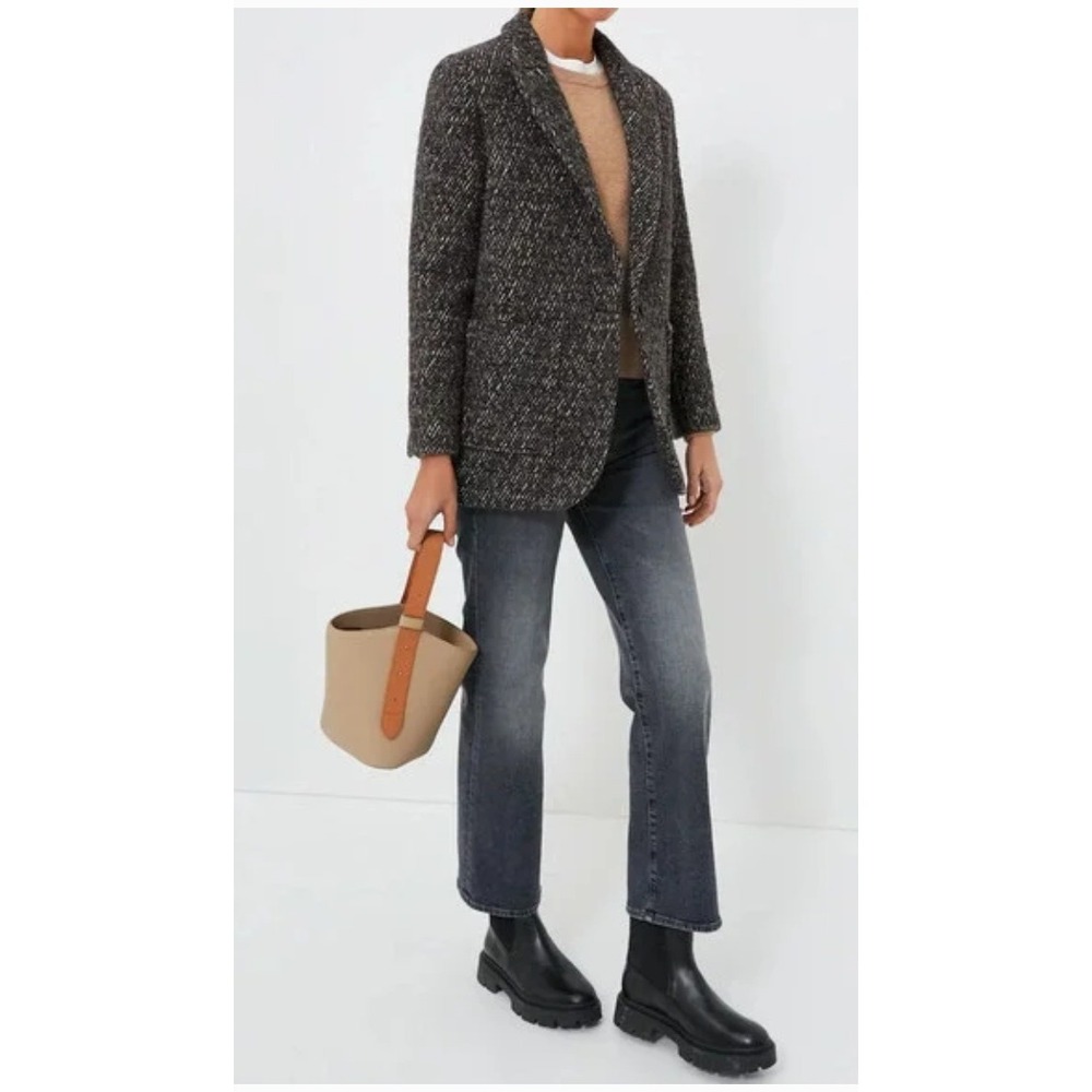 Ba&sh "Lady Jacket"  Blazer Jacket Brown Thick US S $515 Dark Academia Parisian - Picture 2 of 9